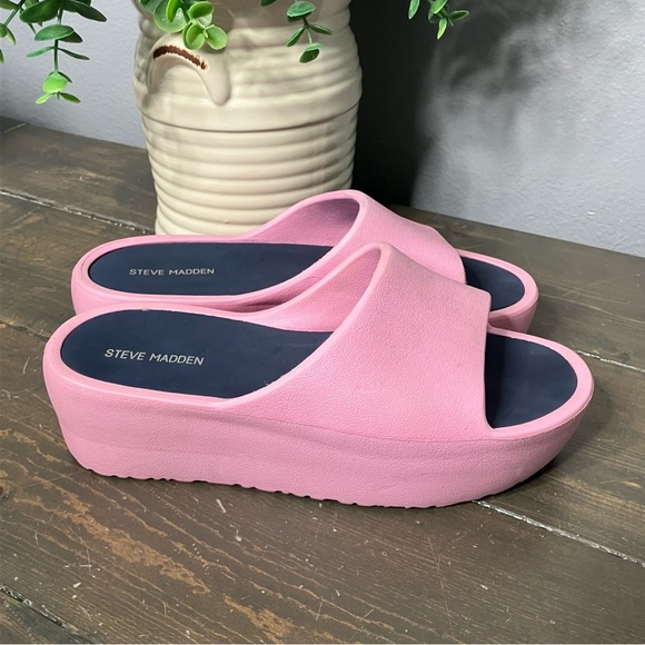 Steve Madden Sandals 7 Pink Coquette Chunky Platform - Picture 7 of 12